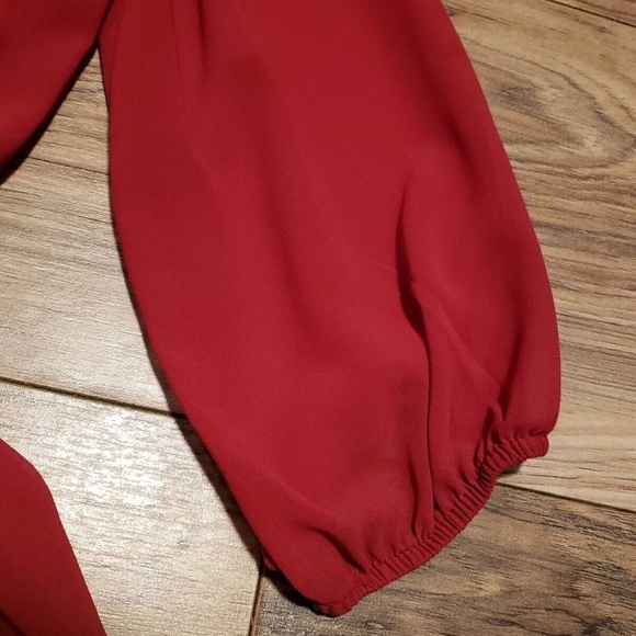 BCX Women Red 3/4 Sleeve Belted Dress Career Fit & Flare Size XS - Picture 6 of 7